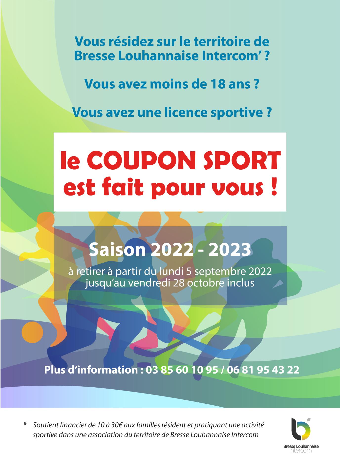 Affiche coupon sport saison 2022-2023